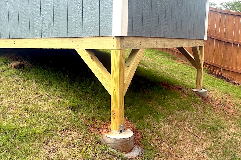 site built sheds near me with concrete footings greenville sc