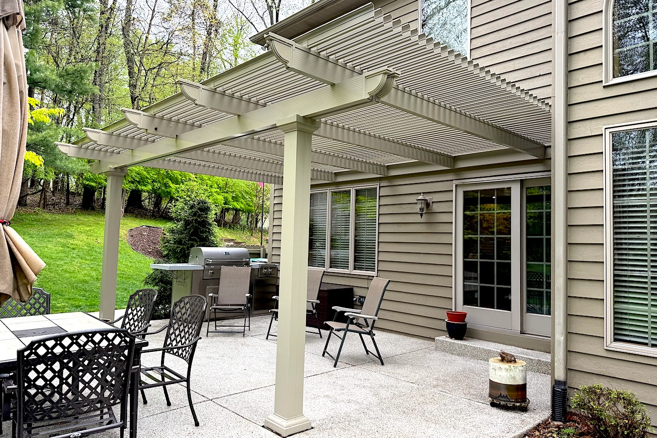 aluminum pergola attached to house greer sc