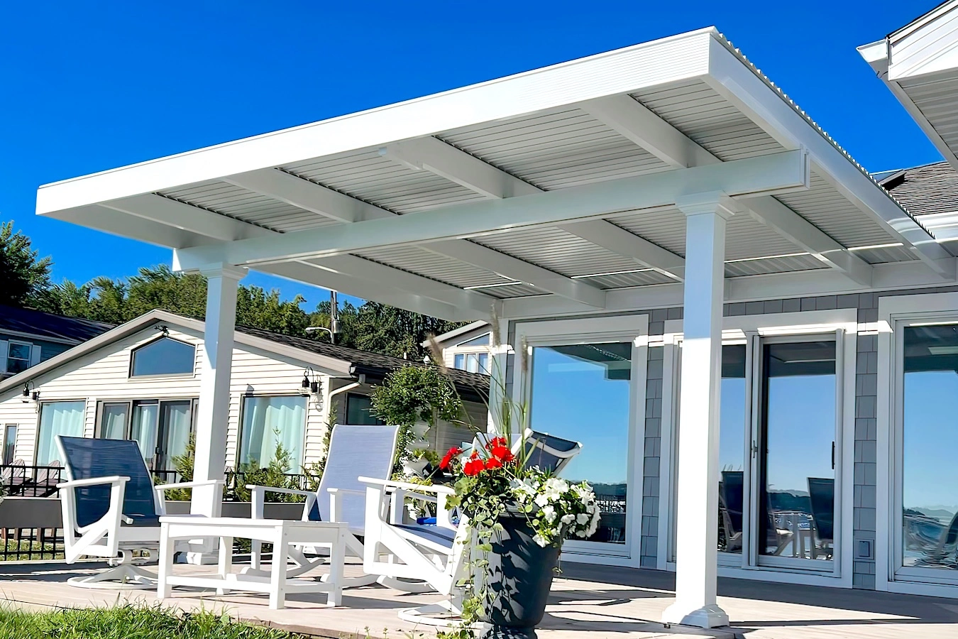 modern pergola attached to house easley sc